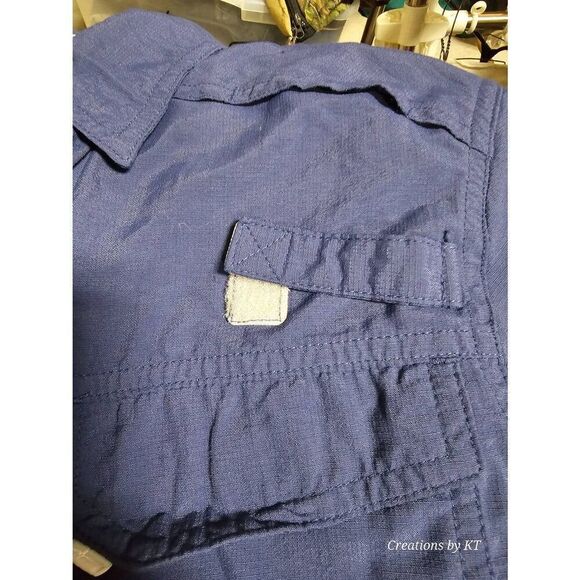 Habit Shirt Womens Navy Blue Button Up Fishing Short Sleeve Small - Picture 3 of 7